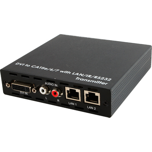 CDVI-1109TXC - DVI over CAT5e/6/7 Transmitter with 24V PoC and 2 LAN Serving