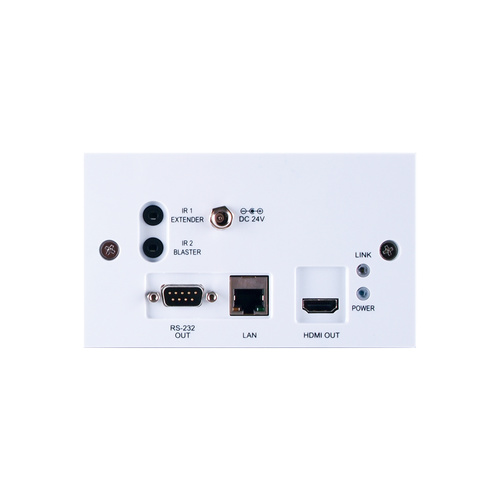CH-507RXWPBD - 4K60 (4:2:0) HDMI over HDBaseT Wallplate Receiver with IR, RS-232, Bidirectional PoC & LAN (2 Gang UK)