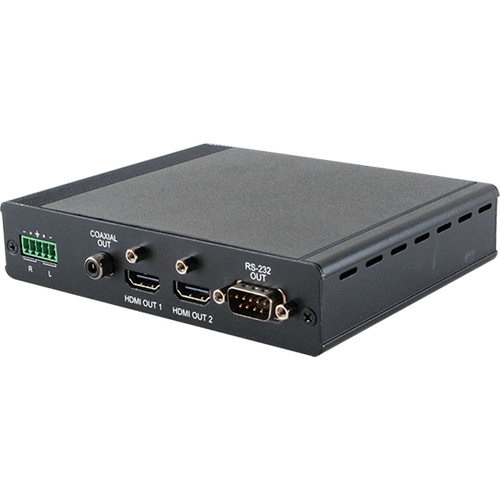 CH-526RXPL - HDBaseT to Dual HDMI Receiver with Bi-directional 24V PoC and Audio De-embedding