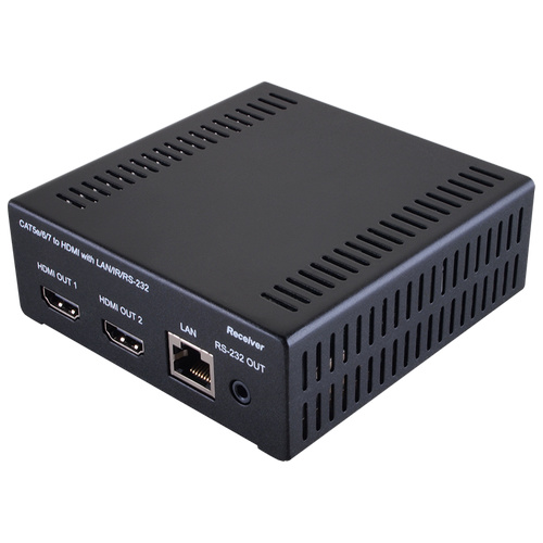 CHDBR-2HE - 1×2 HDBaseT to HDMI Splitter with Bi-directional 24V PoC and LAN Serving